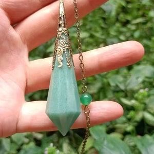 Green Aventurine Pendulums/Aventurine Pendants/Aventurine Jewelry/Aventurine Chains/Green Aventurine Pendulum for Healing or Meditation