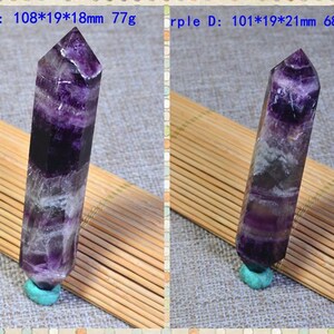 2pcs Purple Fluorite Points,Double terminated Fluorite Towers,Natural Purple Fluorite Specimen,6facets,Healing Energy,Chakra,Jewelry Making