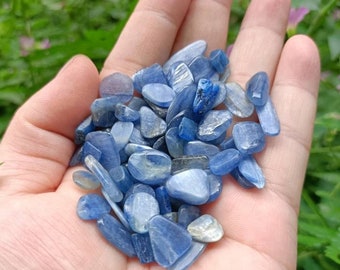 Natural Blue Kyanite Crystal Chips/Polished Kyanite Gravels/Approx 8-10mm/Jewelry Making/Meditation Kyanite Quartz/Undrilled/Collection
