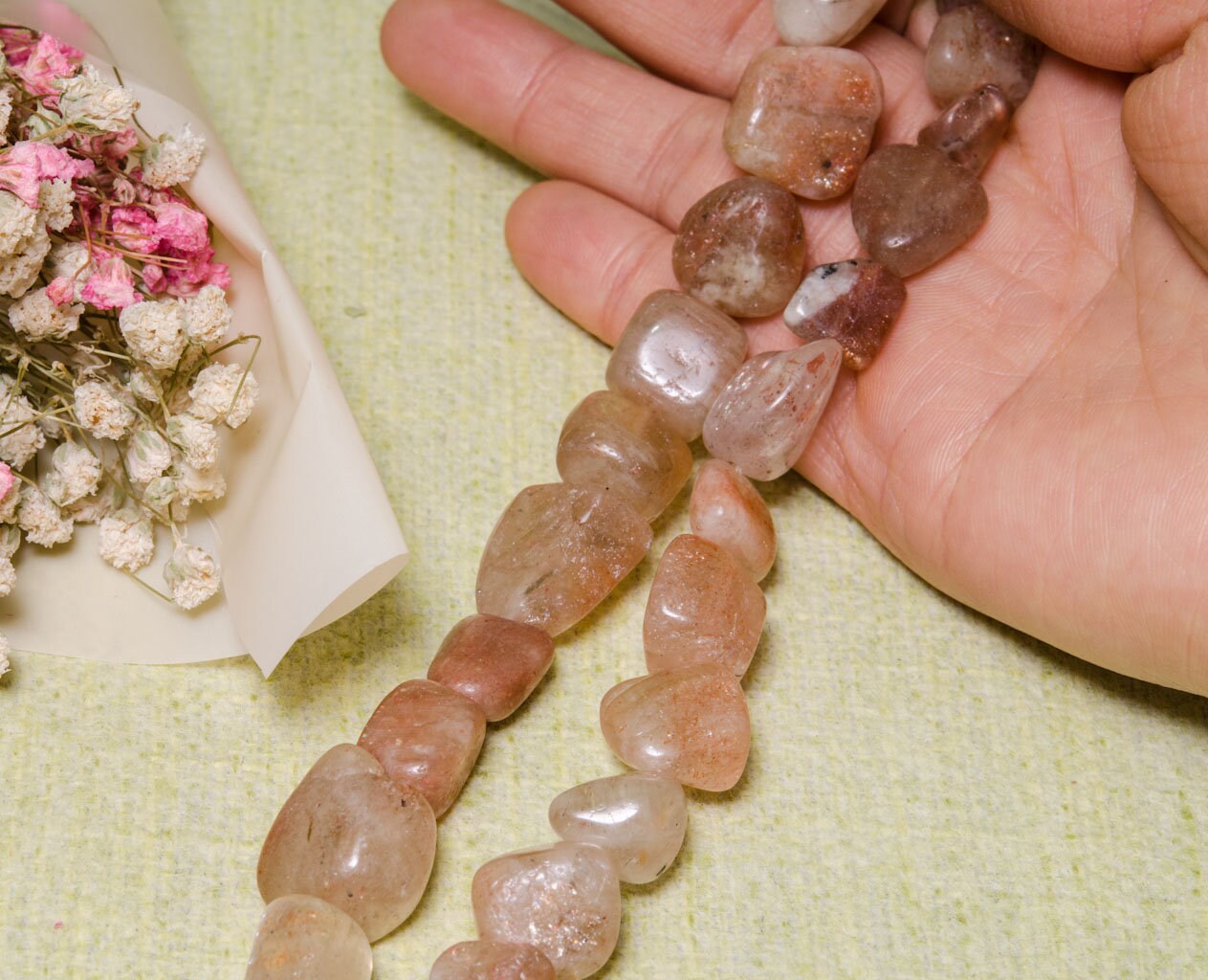 Strawberry Quartz Beads Hand Polished Natural Gemstone Beads/Jewelry Making/Miners Specimen/Bead Size Approx: 8~10 mm/10~15 mm
