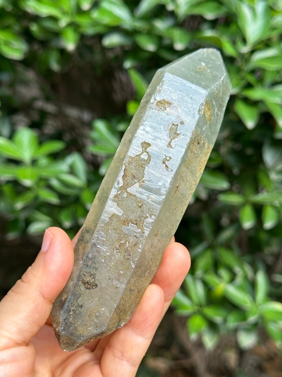 250g Rare Double Terminated Green Phantom Quartz Crystal Point/Minerals Crystal/Green Quartz/Spiritual   Crystal Specimen