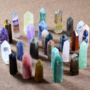 3-6cm natürlicher Quarzkristallturm,Quartz-Punkte,heilende Energie,kleine Quarzpunkte,Amethyst,Rosenquarz,klar,Aventurin-Zauberstäbe