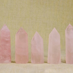 Rose Quartz Tower/Polished Rose Crystal Point/Natural Rose Quartz Tower/Healing Stone/Size Approx: 30~100 mm