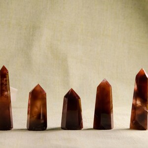Amphibole in Quartz Tower Polished Red Quartz Natural Gemstone Tower/Jewelry Making/Miners Specimen/Size Approx: 50~100 mm