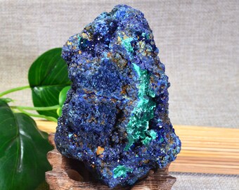 中国安徽省銅陵産アズライトとマラカイト / 天然原石水晶鉱物標本