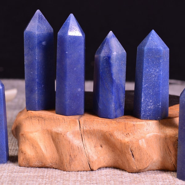 Natural deep blue aventurine tower,small blue aventurine points,30-60mm,blue crystal,not dyed