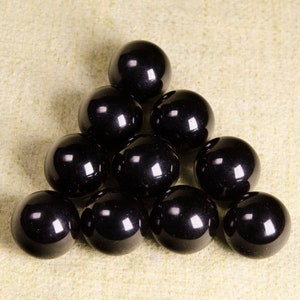 Sphère d’obsidienne noire polie Boule de pierre noire Sphère de pierre précieuse naturelle / Fabrication de bijoux / Spécimen de mineurs / Taille Env: 15 ~ 60 mm