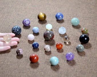Natural Energy Crystal Sphere/Chakra Crystal Quartz Ball/Healing Crystal Set/Natural Gemstone Ball 20-30mm