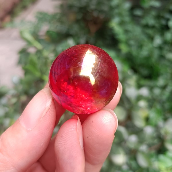 Aura Titanium Rose red Crystal spheres/Titanium Red Quartz Balls for Jewelry Making/Electroplated Natural Clear Crystal balls 20-30mm