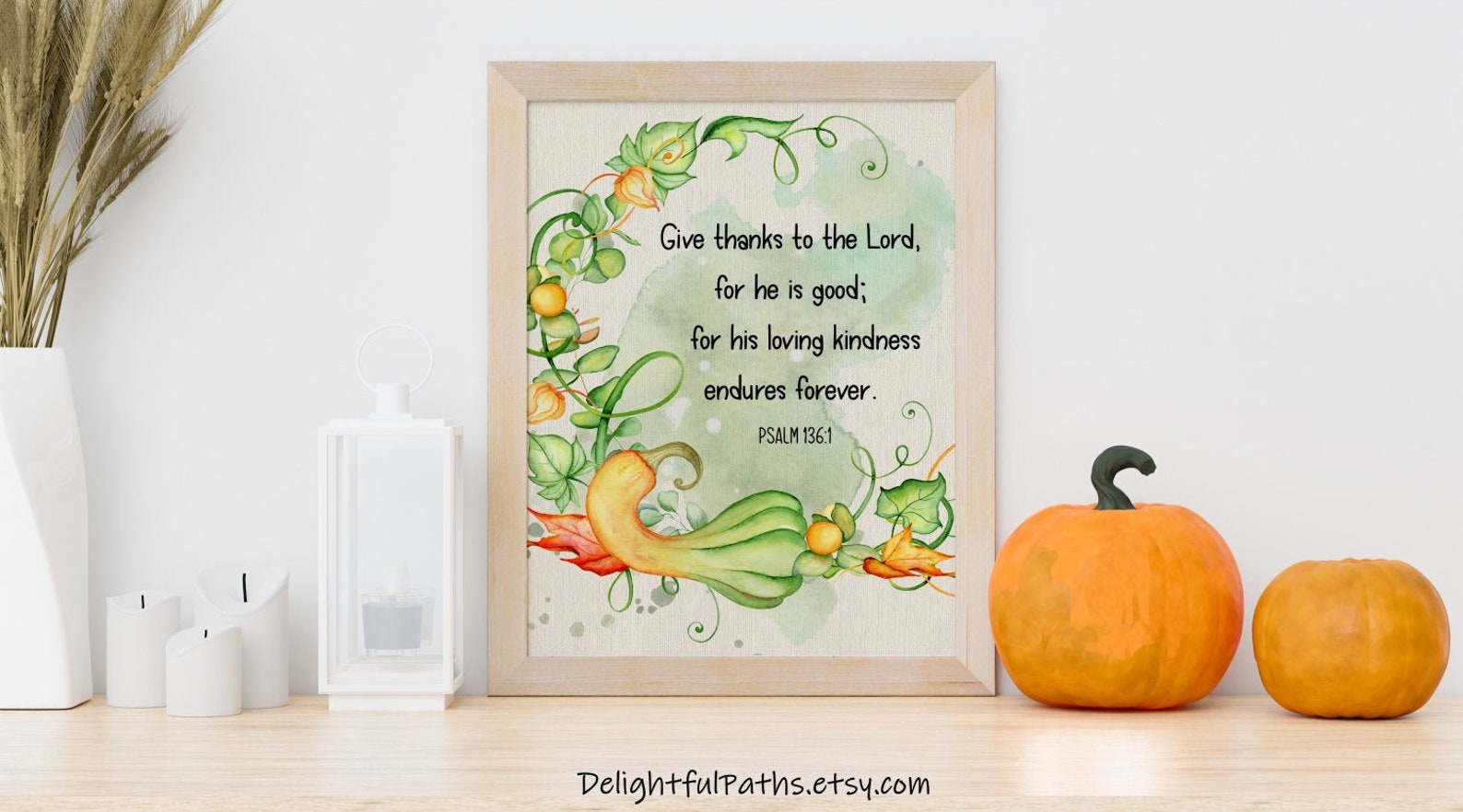 Fall / Autumn Bible Verse Printable Wall Art for Thanksgiving | Etsy