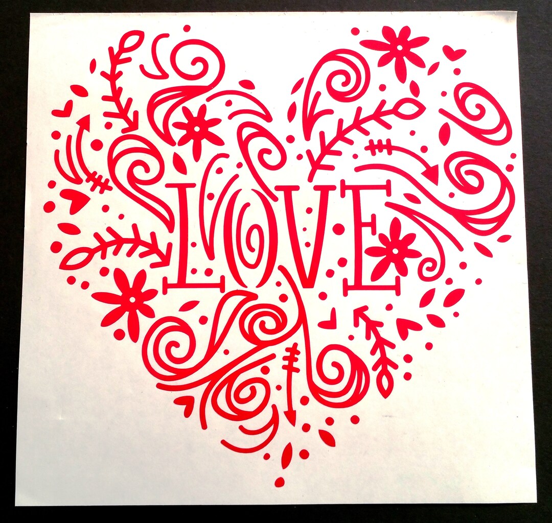 Vinyl Decal Red Love Heart 7.5 Inch Decal Sticker Wall Sticker - Etsy