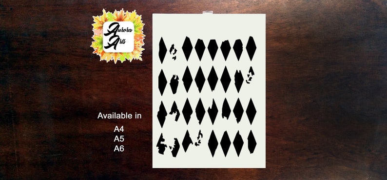 stencil Aurora Arts A4 diamond Craft stencil Cake stencil Air brush stencil Wall stencil Scrapbook stencil 190 micron 053