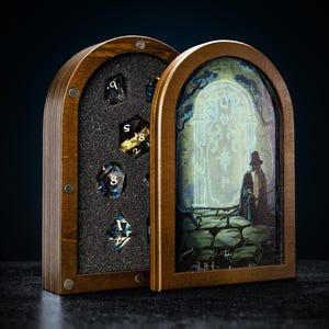 Magiska fantasytärningar, blåguldtärningar med vassa kanter, handgjorda epoxihartstärningar, D&D-tärningsset, rollspelstärningar, TTRPG-tärningsset