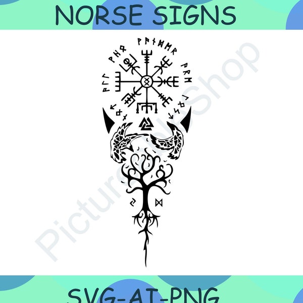 Norse Signs, Viking svg, Nordic Warior Svg, Norse Design, Viking Symbol, pattern svg, norse viking svg, Cricut, Svg, AI