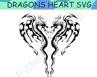 Heart Dragon Svg - Etsy