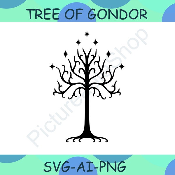 Tree Of Gondor Svg, Tree Svg, Middle earth svg, Gondor svg, Detailed Svg, Moria SVG, LOTR, ring svg, LOTR svg