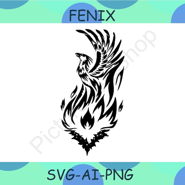 Fenix svg, Bird svg, animals svg, Flying Fenix, Fire Fenix vector, SVG, Hunting Svg, Cricut, PNG, AI