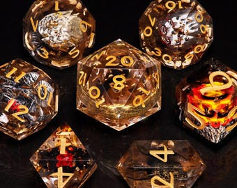 Magic Dice, Handmade Dice, Dice Set, DND Dice, Sharp Edges Dice, D&D Dice Set, Role Playing Game Dice, TTRPG Set of Dice