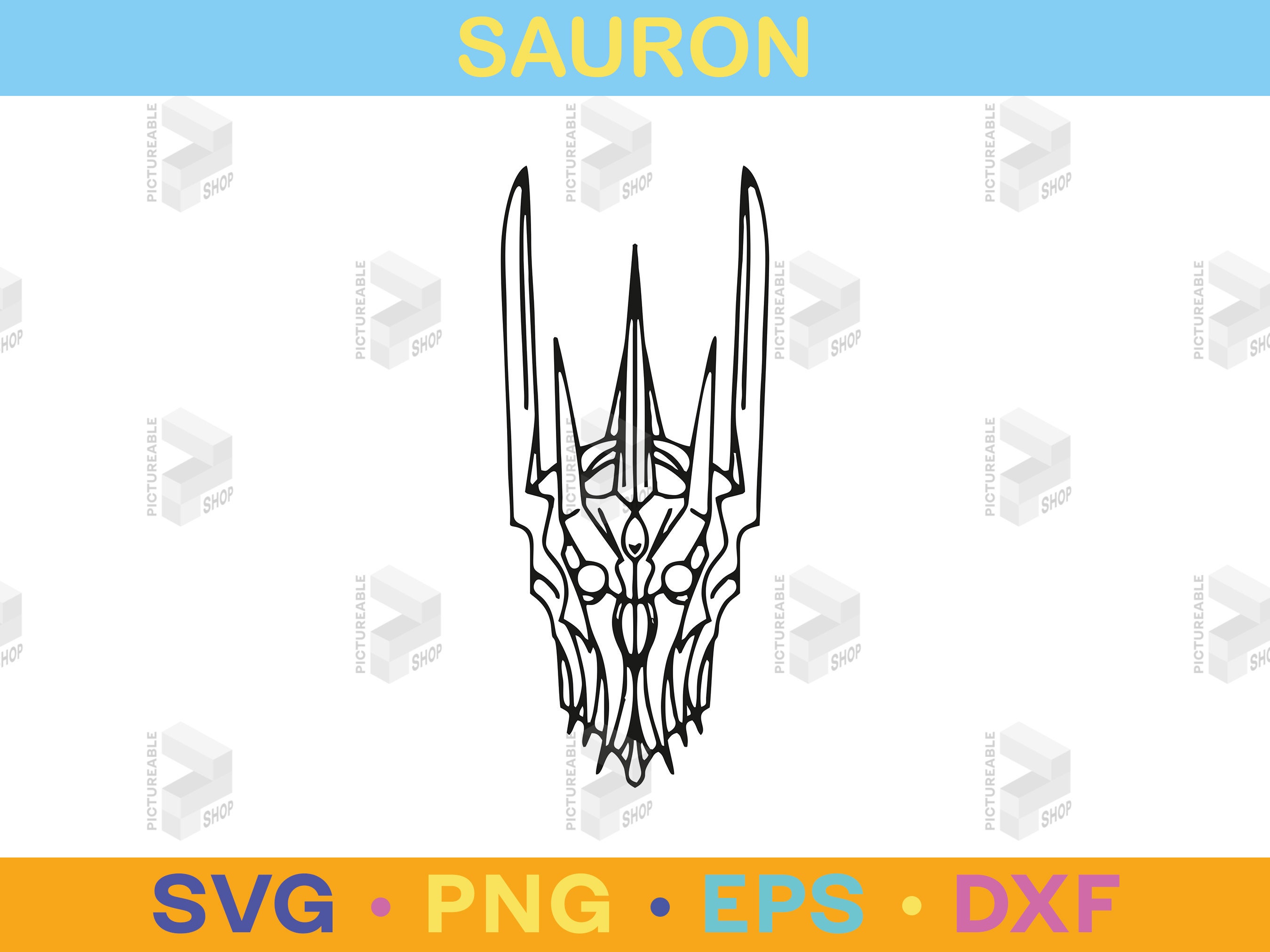 Lord Of The Rings Svg Sauron Svg Lotr Svg Sticker Gift Card Mask Tattoo  Sticker Art Design Logo SVG PNG JPG Clipart Vector Cut Cutting File