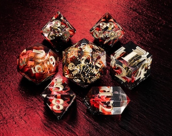 Strange Dice Set, Handmade Epoxy Resin Sharp Edges Dice, D&D Dice Set, Role Playing Game Dice, TTRPG Set of Dice