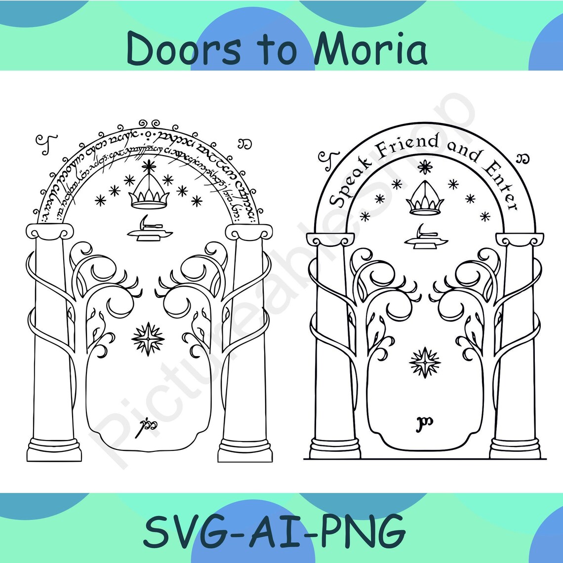 Doors of Durin Door Svg Doors Svg Friend Svg Moria SVG Etsy Australia