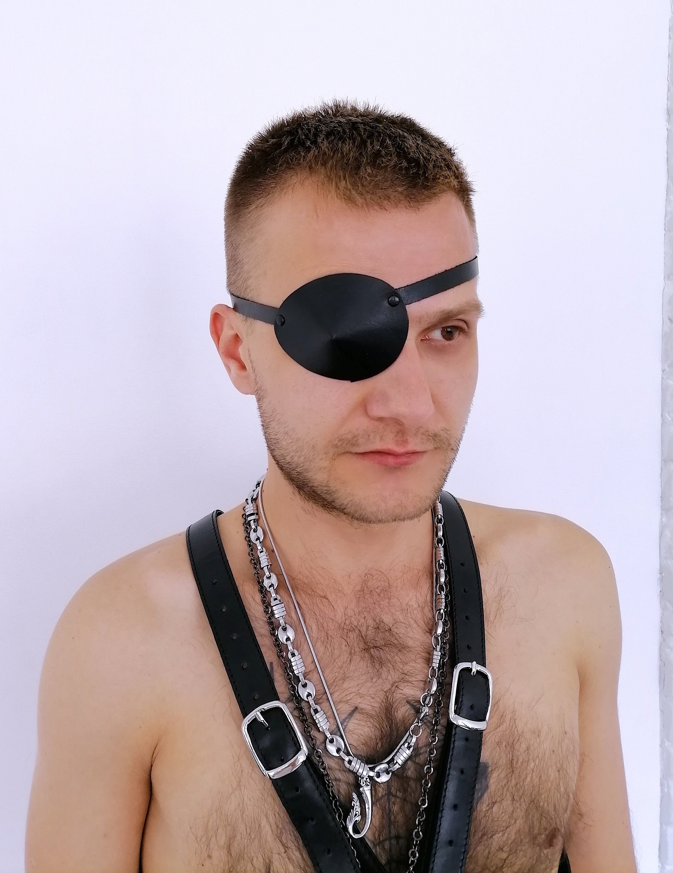 Leather Eye Patch Man eye patch Woman eye patch Pirate Etsy