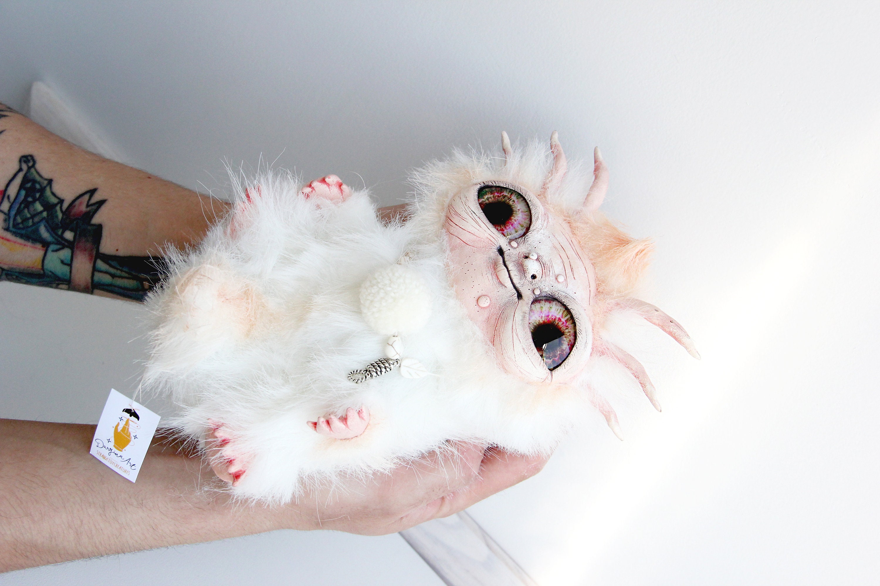 Weißes Axolotl Plüschtier. Kunstspielzeug Axolotl. Gruselige | Etsy