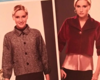 Cropped Jacket Pattern Project Runway Inspired, Simplicity 2858 SIZE P5: 12,14,16,18,20