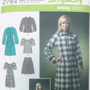 May include: A sewing pattern for a jacket, skirt, and top. The pattern is for sizes 12-20. The pattern is from Simplicity and is called "easy chic".
