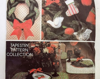 Tapestry Pattern Collection of Christmas Crafts designed for AVON by McCalls