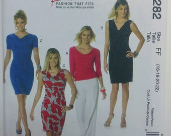 Misses' lined top and dress pattern McCalls' M6282: size 16-18-20-22