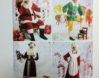 Simplicity 2542 costumes for adults: Santa Suit, Santa Tunic, Mrs Claus, Elf Size XS-S-M