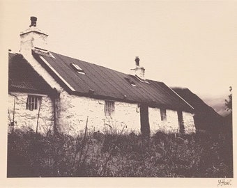 Blackrock Cottage, Glencoe.  Fine art print on white cartridge paper.