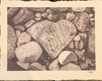 Heart stone, Glencoe.  Fine art print on white cartridge paper.