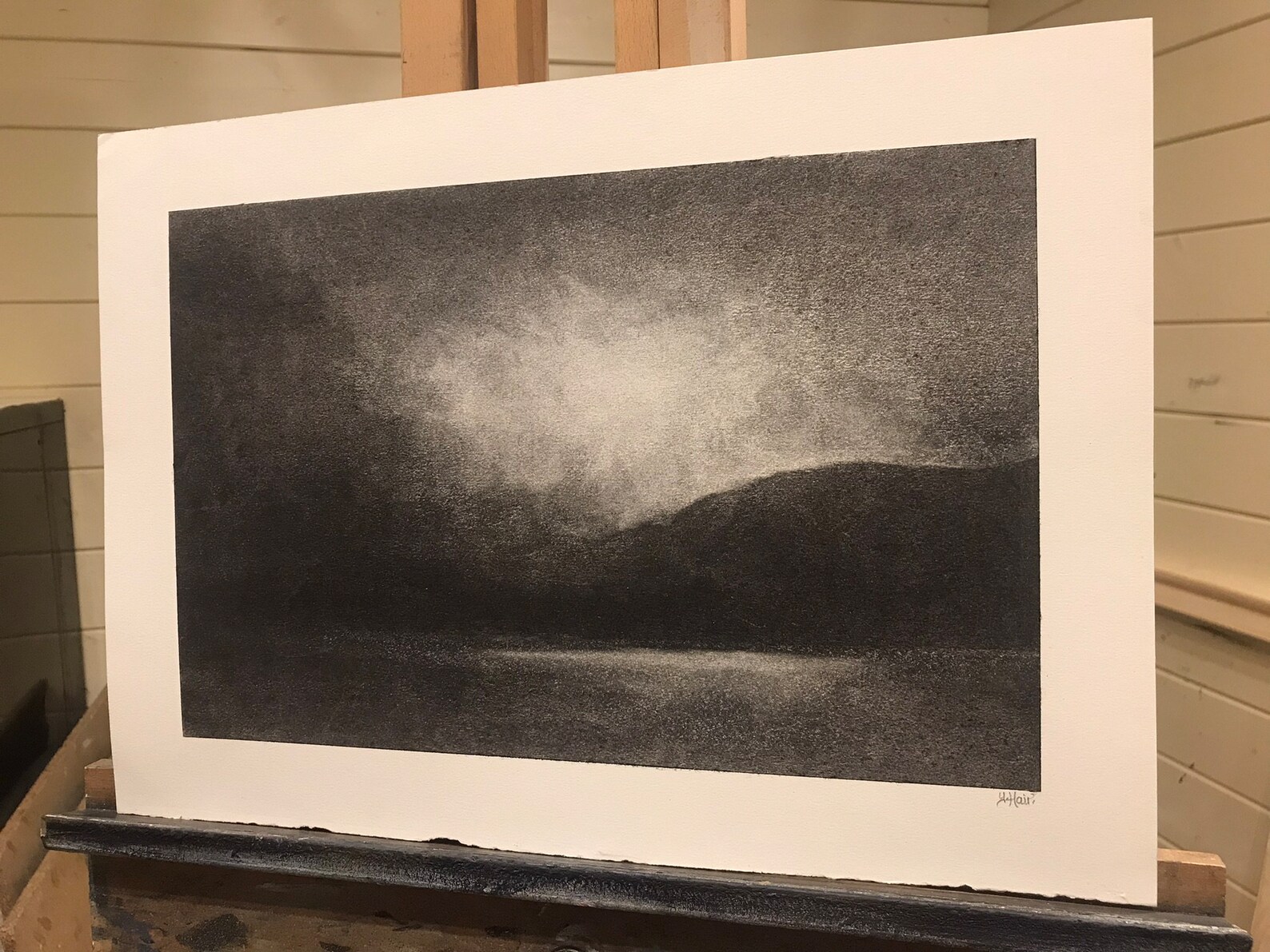 Visual Reference: Mountain Light Loch Tay Original Charcoal Drawing Inspired By The