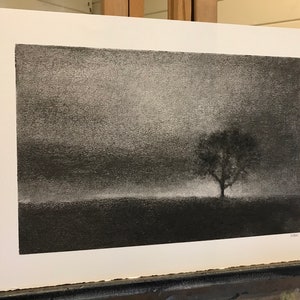 One tree hill. Original charcoal drawing inspired by a favourite tree near my home in Perthshire. zdjęcie 7