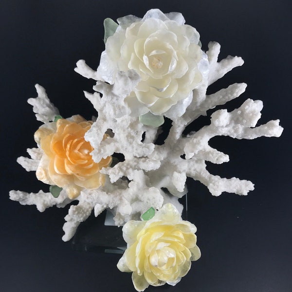 Delicate Rose 'Forever' Seashell Flower handmade with natural Florida Jingle Shells