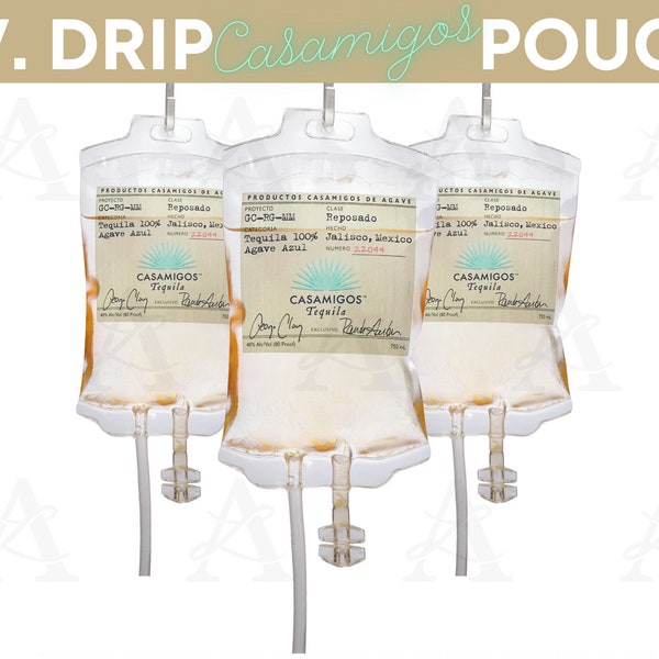 Casamigos I.V. Drip Therapy Drink Pouch, Tequila Drink Pouch, IV Drip Drink Bag, Cocktail IV, Tequila Glasses