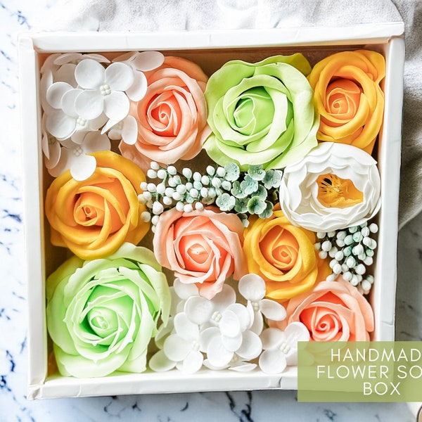 Handmade Flower Soap Bouquet, Soap Roses, Mothers Day Bouquet, Get Well Soon Gifts, Flower Delivery, Forever Flowers, Bouquet Box