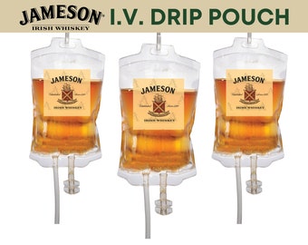 Jameson Irish Whiskey I.V. Drip Therapy Drink Pouch, Irish Whiskey Drink Pouch, IV Drip Liquor Drink Bag, Cocktail IV, Whiskey Gift