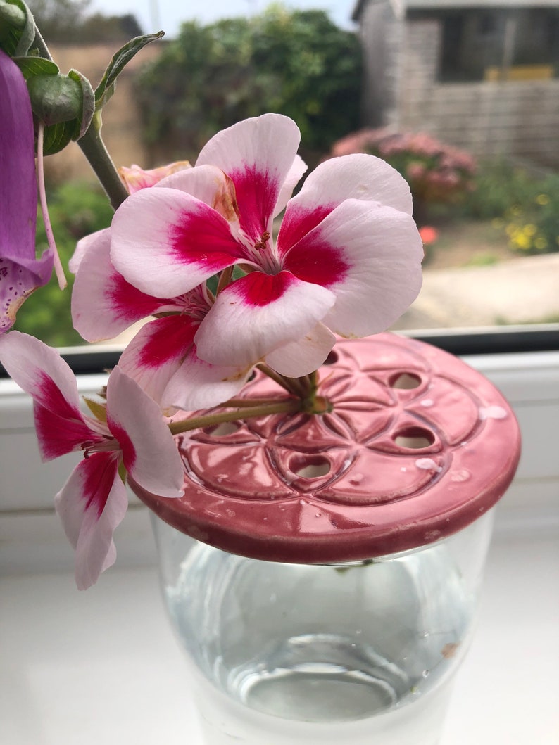 Handmade ceramic flower frog for flower arranging. Etsy