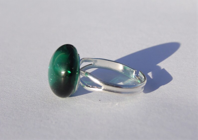 Emerald Green Handmade Glass Ring