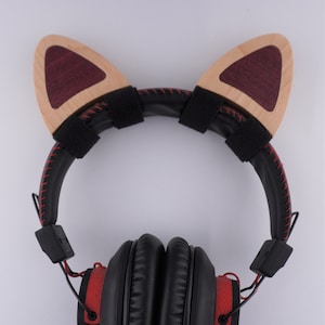 Wooden Cat Ears for Headphones Maple/Purpleheart