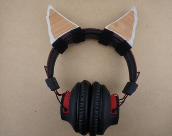 Orejas de lobo de madera para auriculares caoba (teñido de blanco), aliso