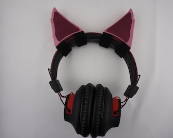 Orejas de lobo de madera para auriculares caoba (rosa teñido), purpleheart