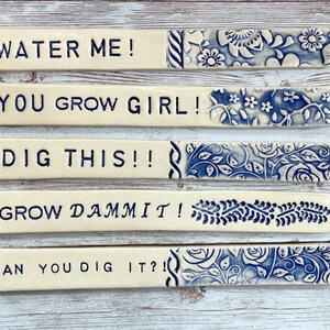 Funny Garden Plant Markers, Not Dead Yet, Humorous Ceramic Herb Plant Tags, Gardening Gift image 4