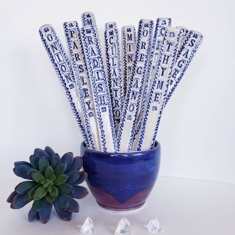 Garden Plant Markers Ceramic image 0