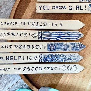 Funny Garden Plant Markers, Not Dead Yet, Humorous Ceramic Herb Plant Tags, Gardening Gift image 7