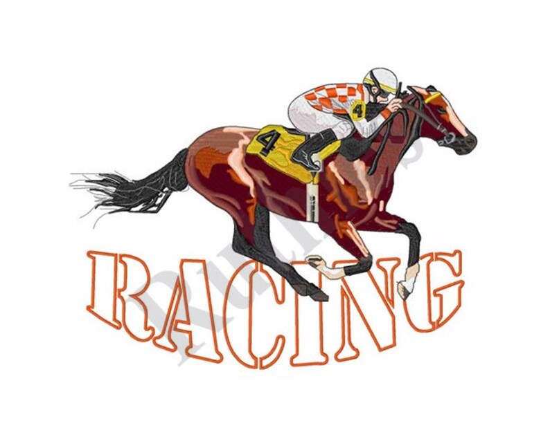 Horse racing machine embroidery design  etsy