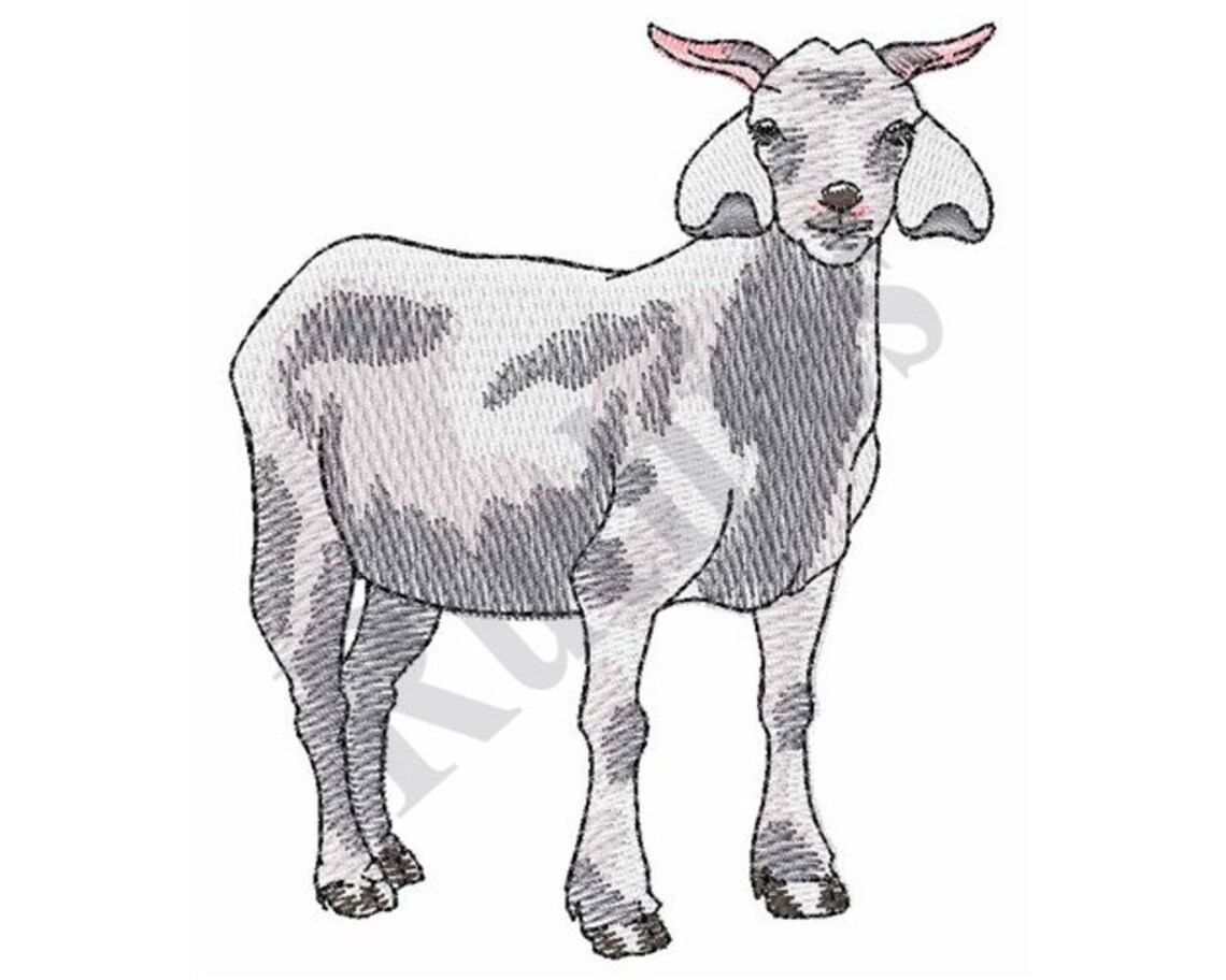 Goat Machine Embroidery Design Etsy